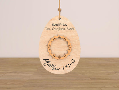 Easter Story Ornament SVG Jesus Resurrection Christian for Glowforge