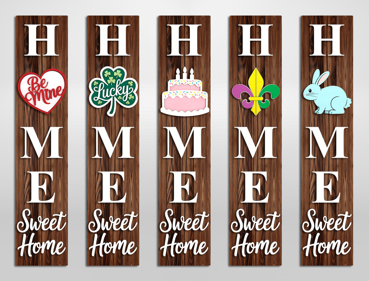 Home Sweet Home Interchangeable Sign SVG Bundle for Glowforge and xTool