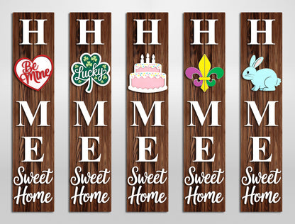 Home Sweet Home Interchangeable Sign SVG Bundle for Glowforge and xTool