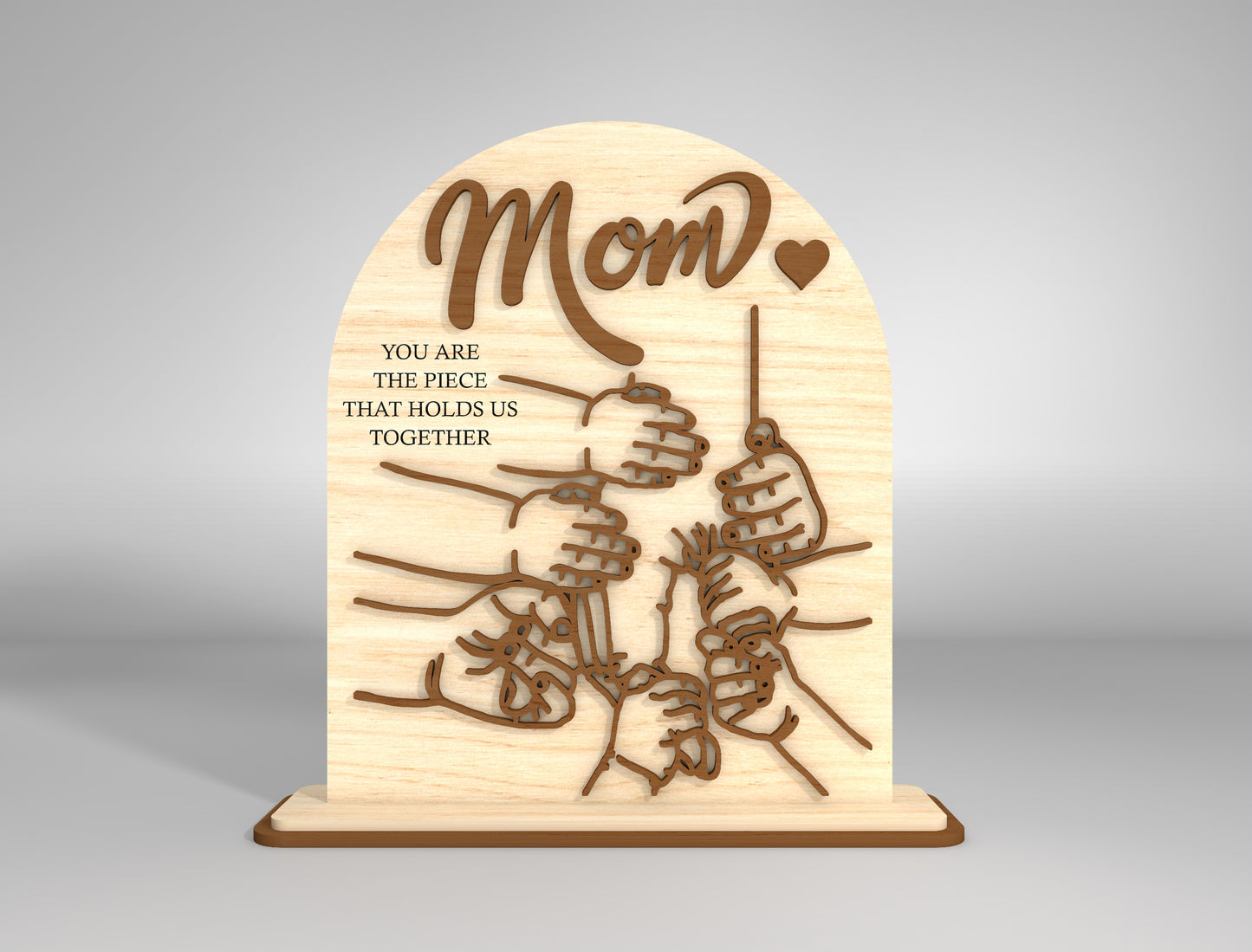 Family Hands Silhouette SVG Bundle Mom and Kids for Glowforge