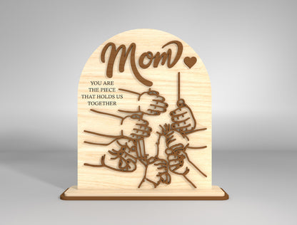 Family Hands Silhouette SVG Bundle Mom and Kids for Glowforge