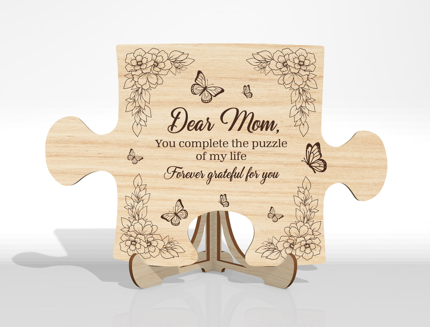 Puzzle Piece Plaque SVG Engraved Message for Glowforge and xTool