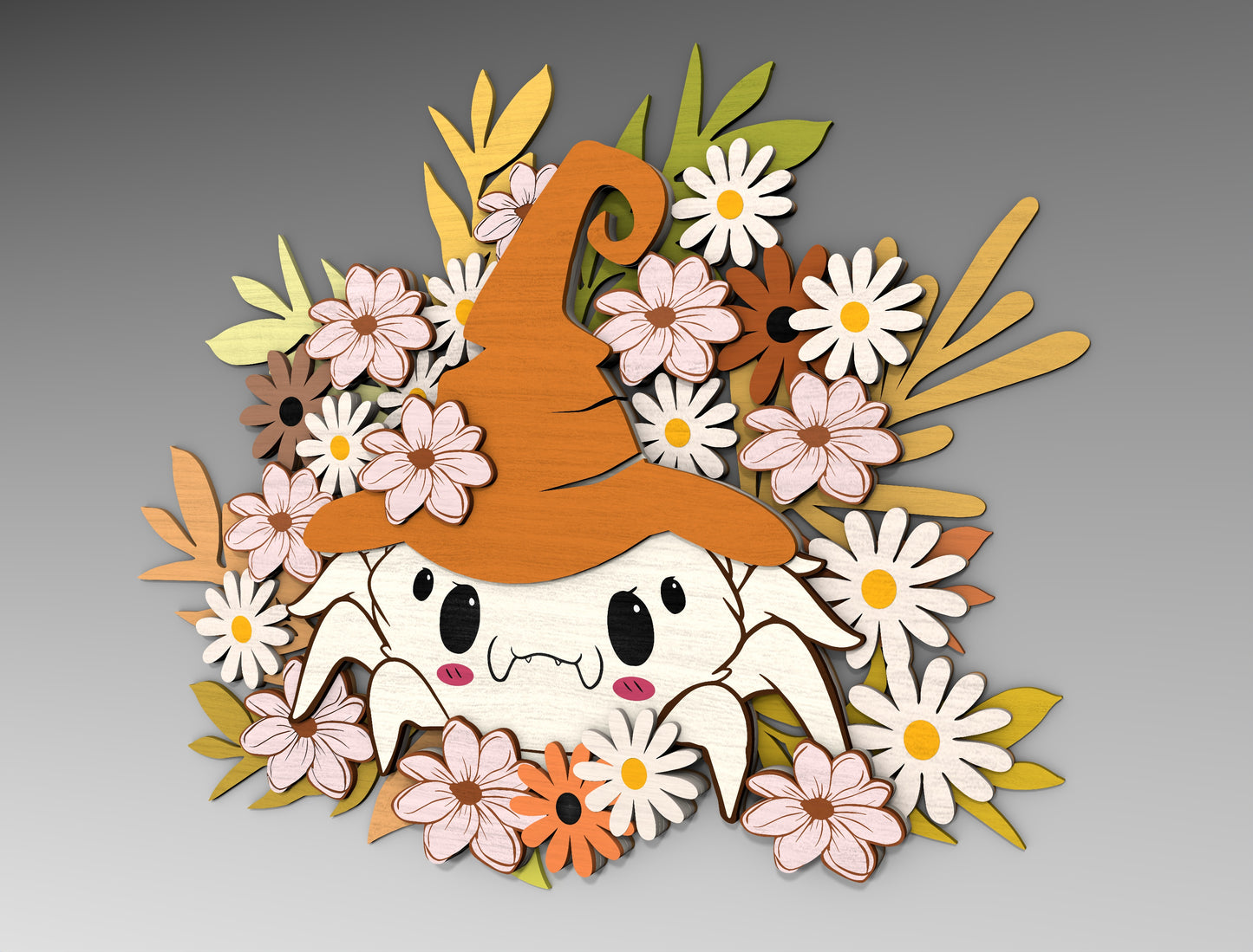 Halloween Spider Flower SVG Bundle Standing Shelf Sitter for LightBurn xTool Glowforge 2 Designs