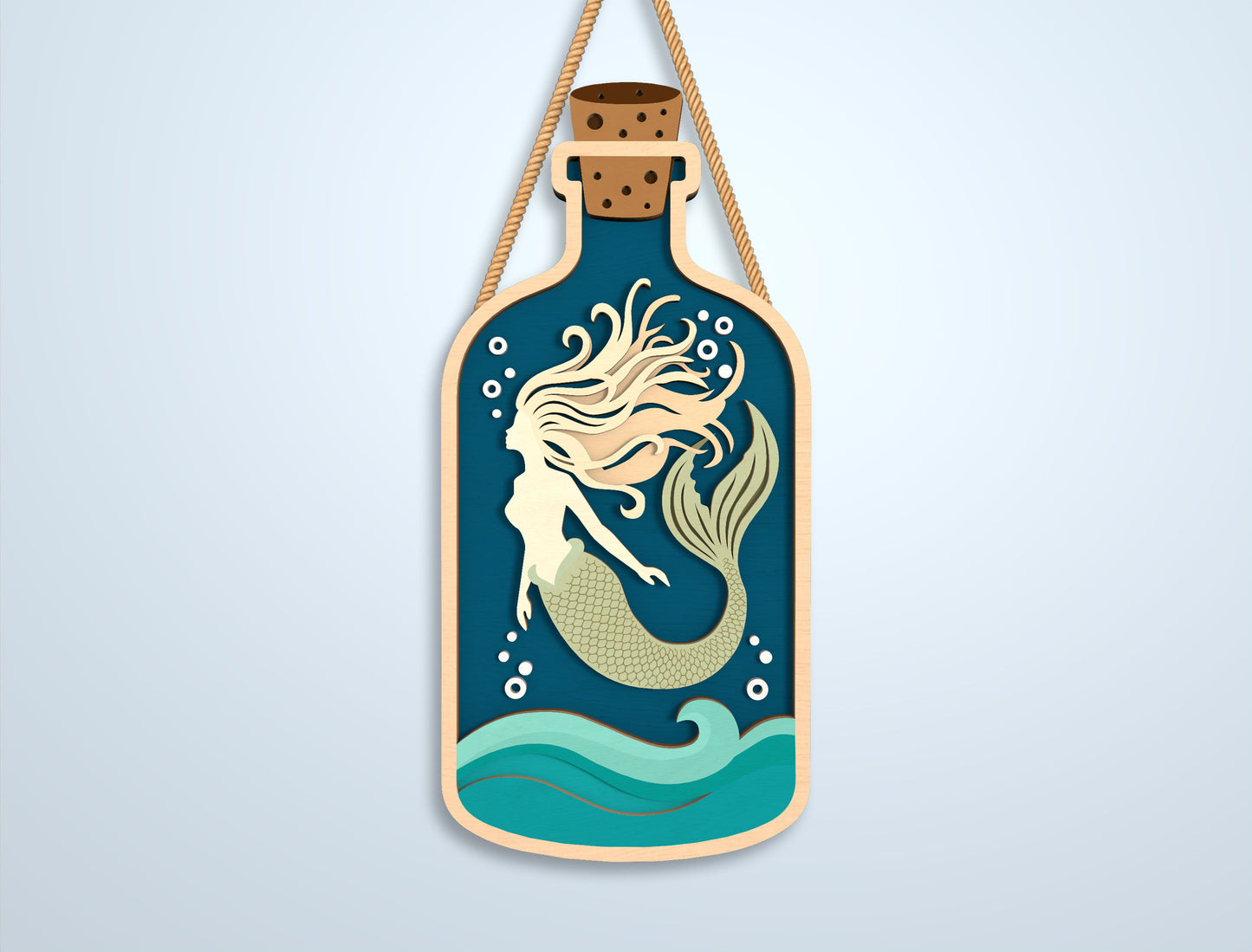 Coastal Bottle Door Sign SVG Bundle Laser Cut File for xTool