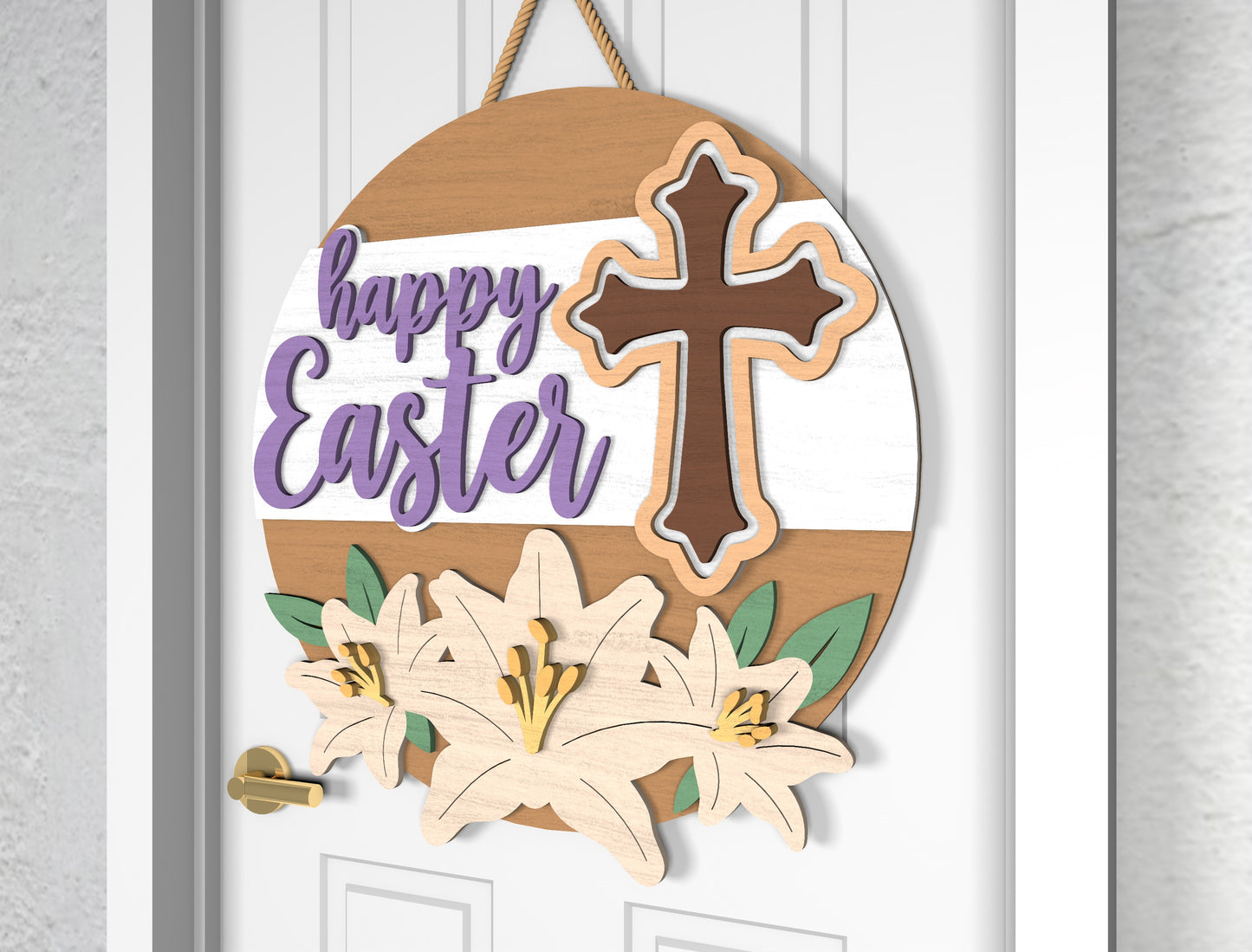 Easter Blessings Cross Door Signs SVG Bundle 2 Designs for Glowforge and xTool