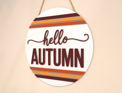 Hello Autumn SVG Set for Glowforge xTool LightBurn | 2 Designs