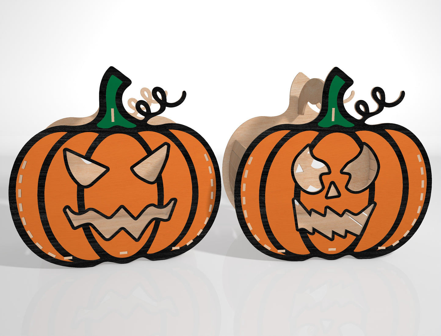 Halloween Pumpkin Face SVG Bundle Laser Cut File | 35 Jack O Lantern Designs | Spooky Wooden Decor | Glowforge, xTool, LightBurn, etc.