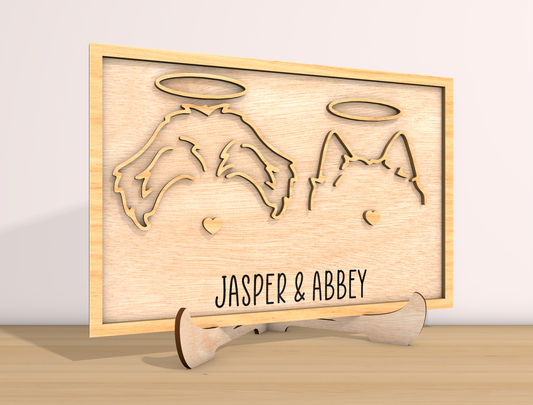 Dog Memorial Halo Sign SVG Laser Cut File for LightBurn
