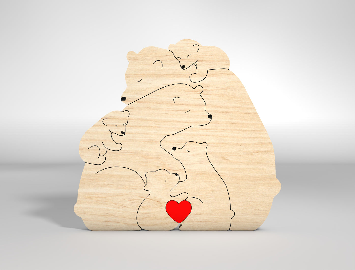 Personalized Animal Family Puzzle SVG for Glowforge and xTool