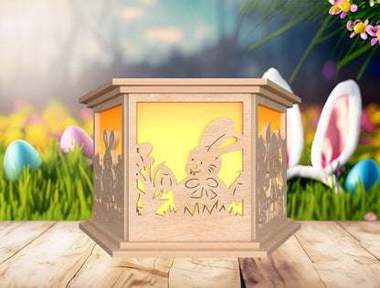 Easter Shadow Box Lantern SVG Bunny Egg Light for xTool and LightBurn