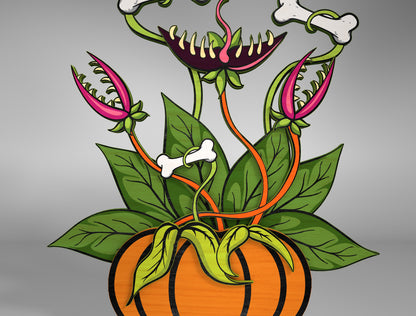 Halloween Carnivorous Plant Multilayer SVG for Glowforge xTool LightBurn