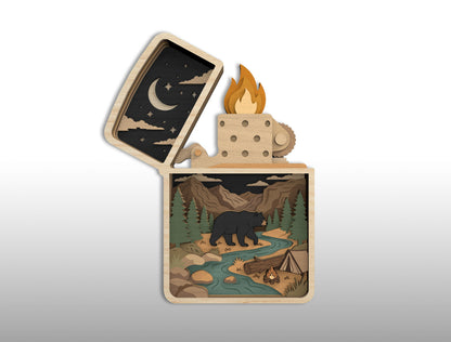 Adventure Multilayer Laser Cut File Bundle for Glowforge xTool LightBurn Camping Hiking SVG 14 Designs