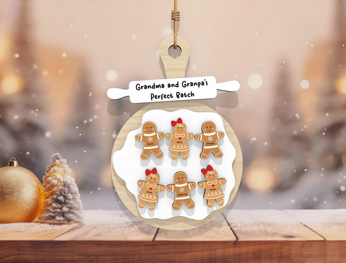 Personalized Grandkids Gingerbread Ornament SVG 7