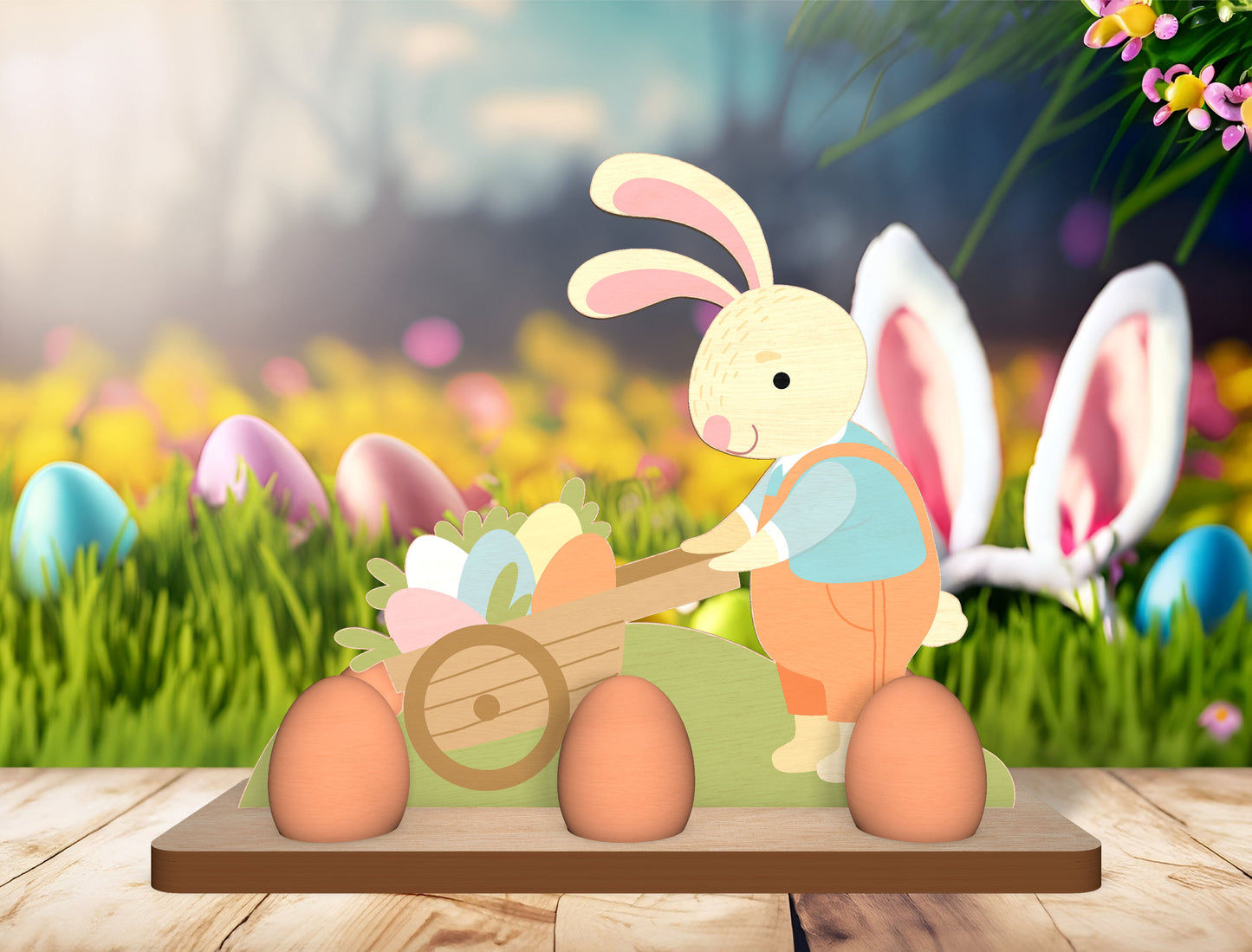 Easter Bunny Egg Holder SVG Spring Bunny Basket for Glowforge and xTool