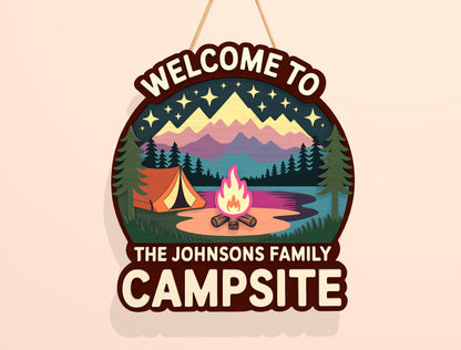 Personalized Campsite Door Sign SVG Bundle for Glowforge and xTool