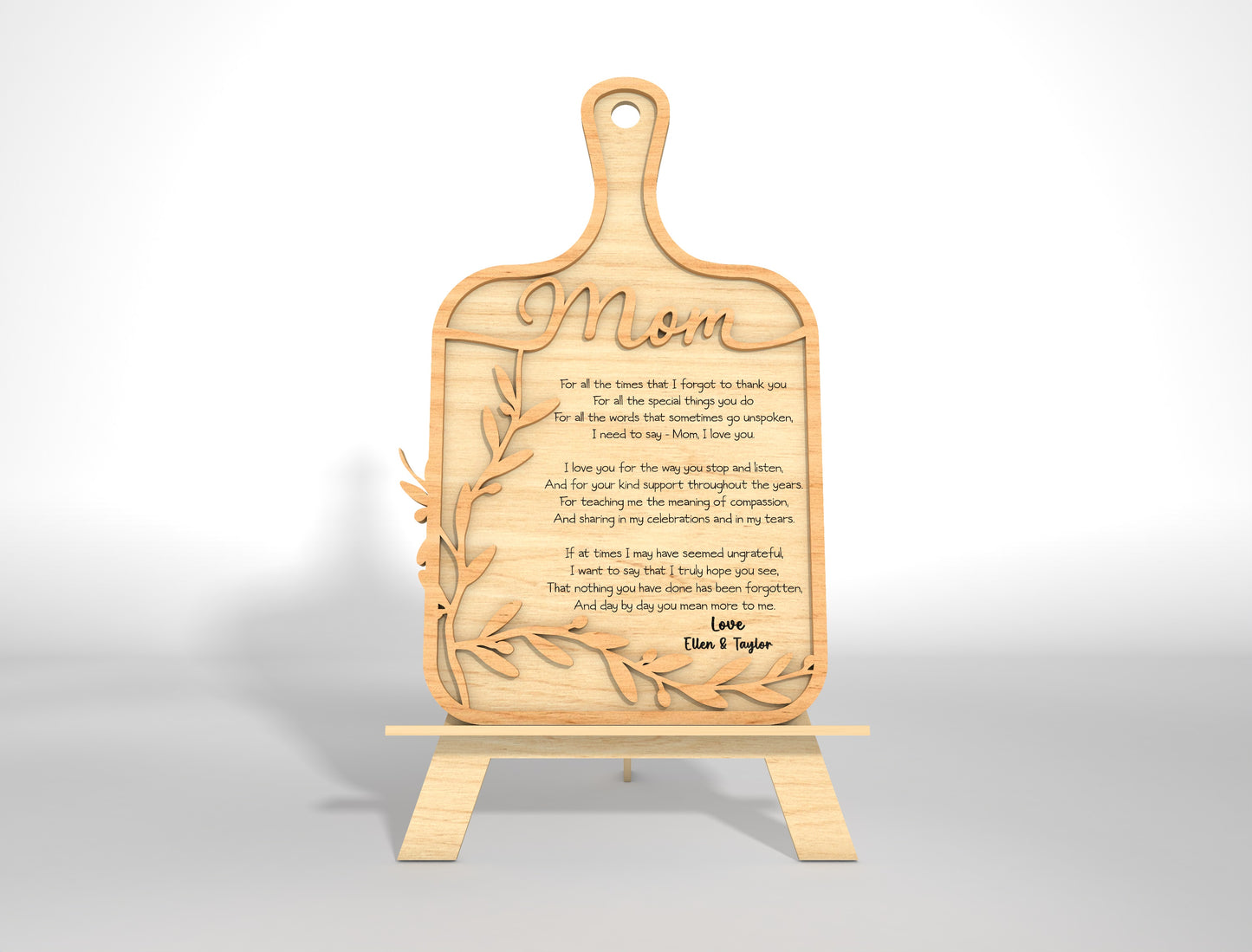 Mother's Day Cutting Board Recipe Mom SVG Bundle for LightBurn and xTool