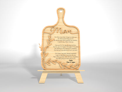 Mother's Day Cutting Board Recipe Mom SVG Bundle for LightBurn and xTool