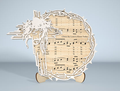 Easter Day Christian Tabletop Decor Laser Cut File | Religious Layered Wood Sign | Ready to Cut | Glowforge, xTool, LightBurn, etc.