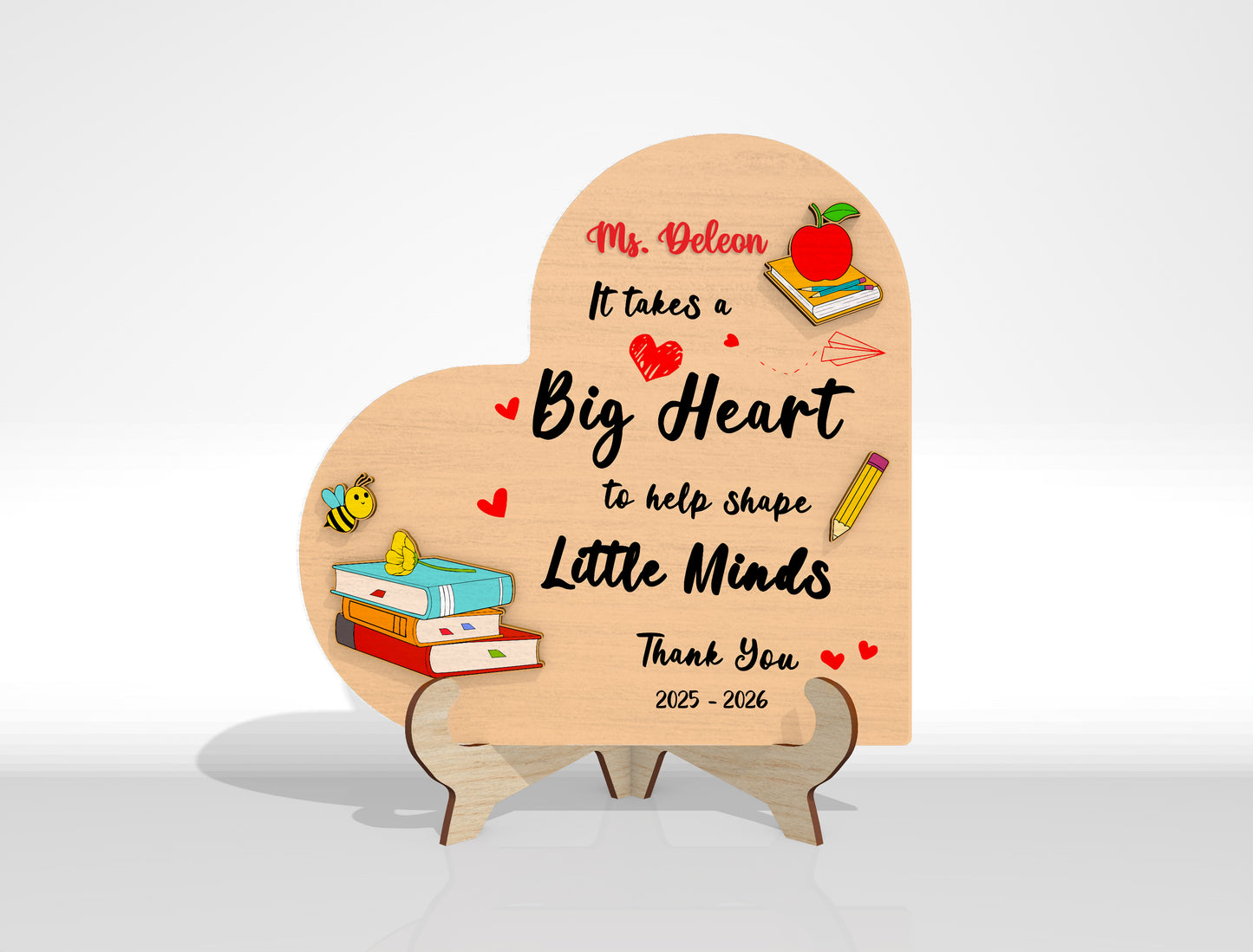 Personalized Teacher Appreciation Plaque SVG Bundle Laser Cut File for Glowforge and xTool