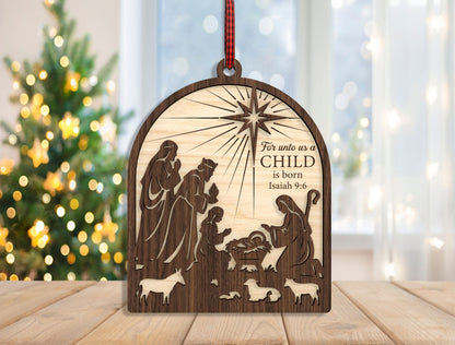 Christian Nativity Ornament SVG Bundle Christmas Laser Cut Files