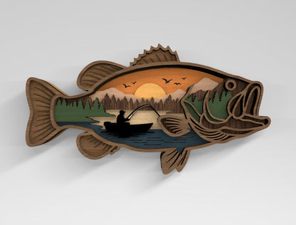 Fish SVG Bundle for Glowforge xTool LightBurn Multilayer Laser Cut File