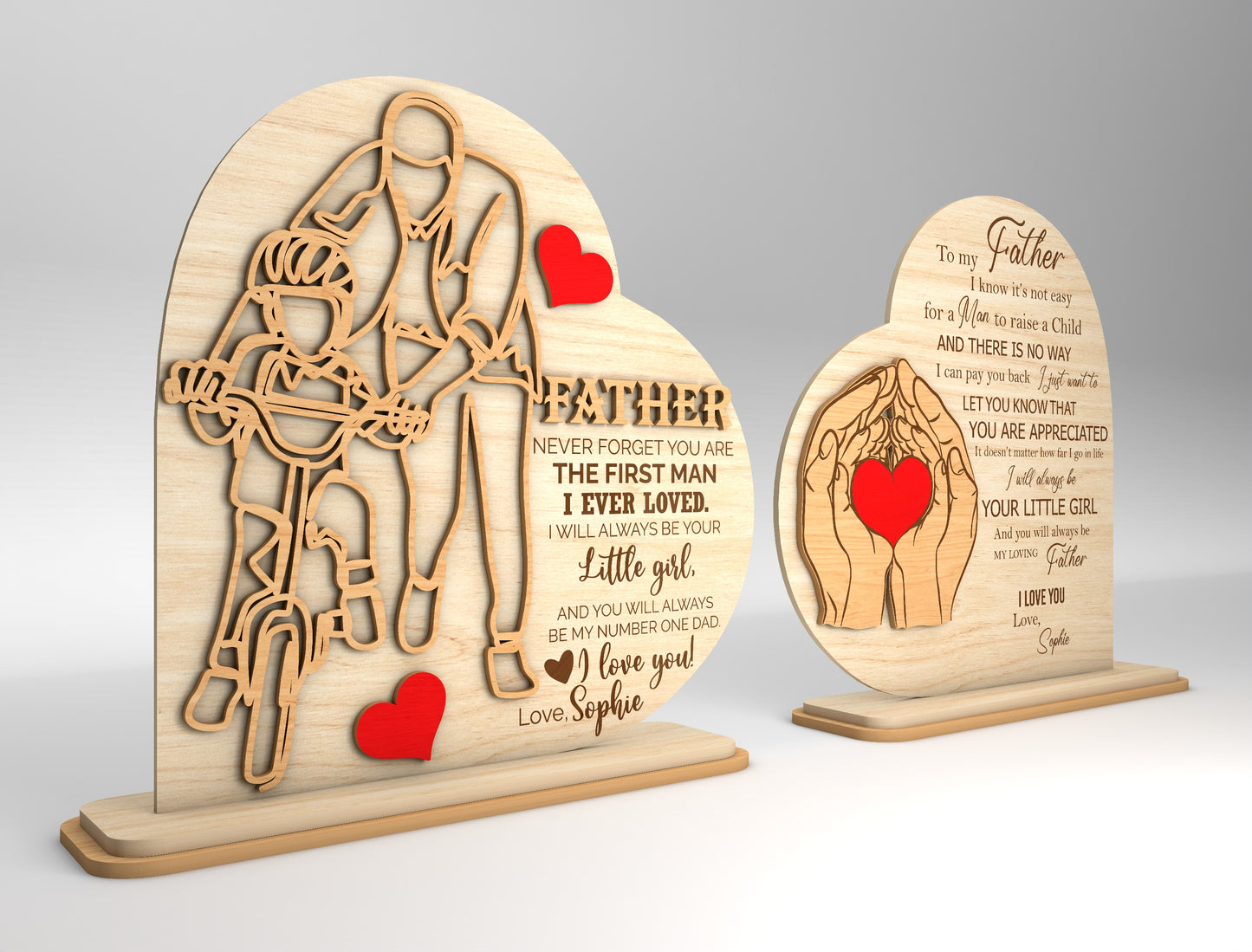 Personalized Dad Line Art Tabletop SVG Laser Cut File for xTool and Glowforge