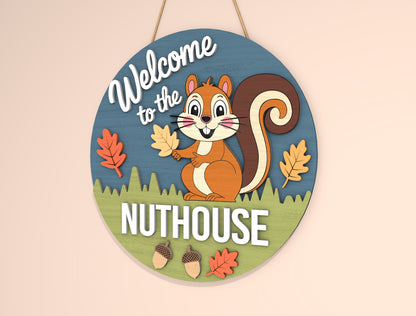 Welcome to the Nuthouse Squirrel SVG Set for Glowforge xTool LightBurn | 2 Designs