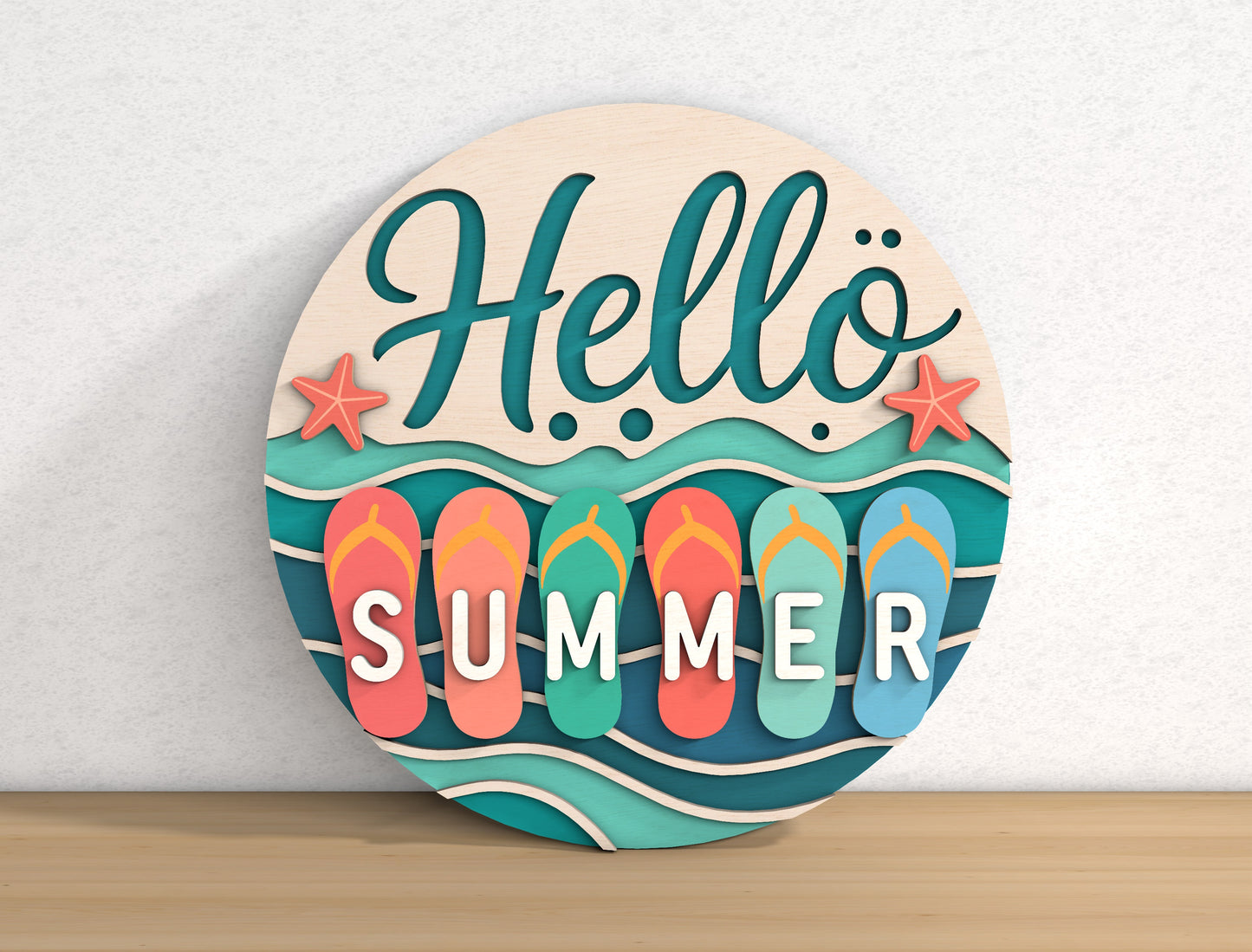 Beach Theme Sign SVG Bundle with 8 Summer Door Hanger Designs
