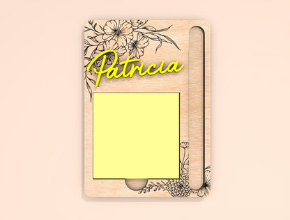 Personalized Teacher Sticky Note Holder SVG BundleLaser Cut File for Glowforge and xTool