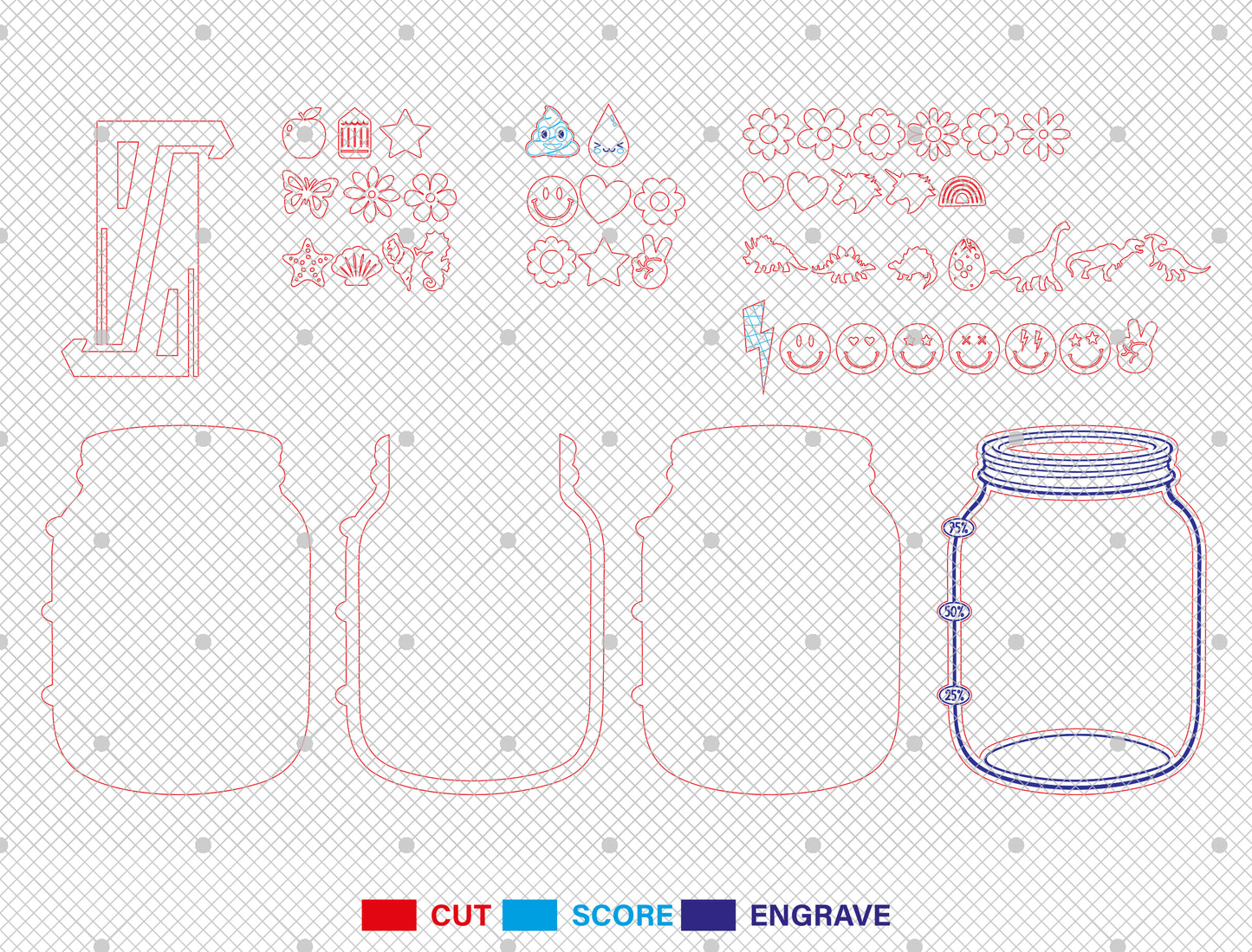 Magnetic Reward Jar SVG Laser Cut File for xTool and LightBurn
