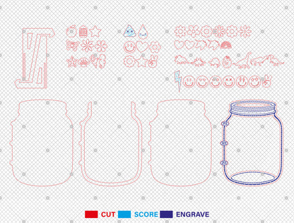 Magnetic Reward Jar SVG Laser Cut File for xTool and LightBurn