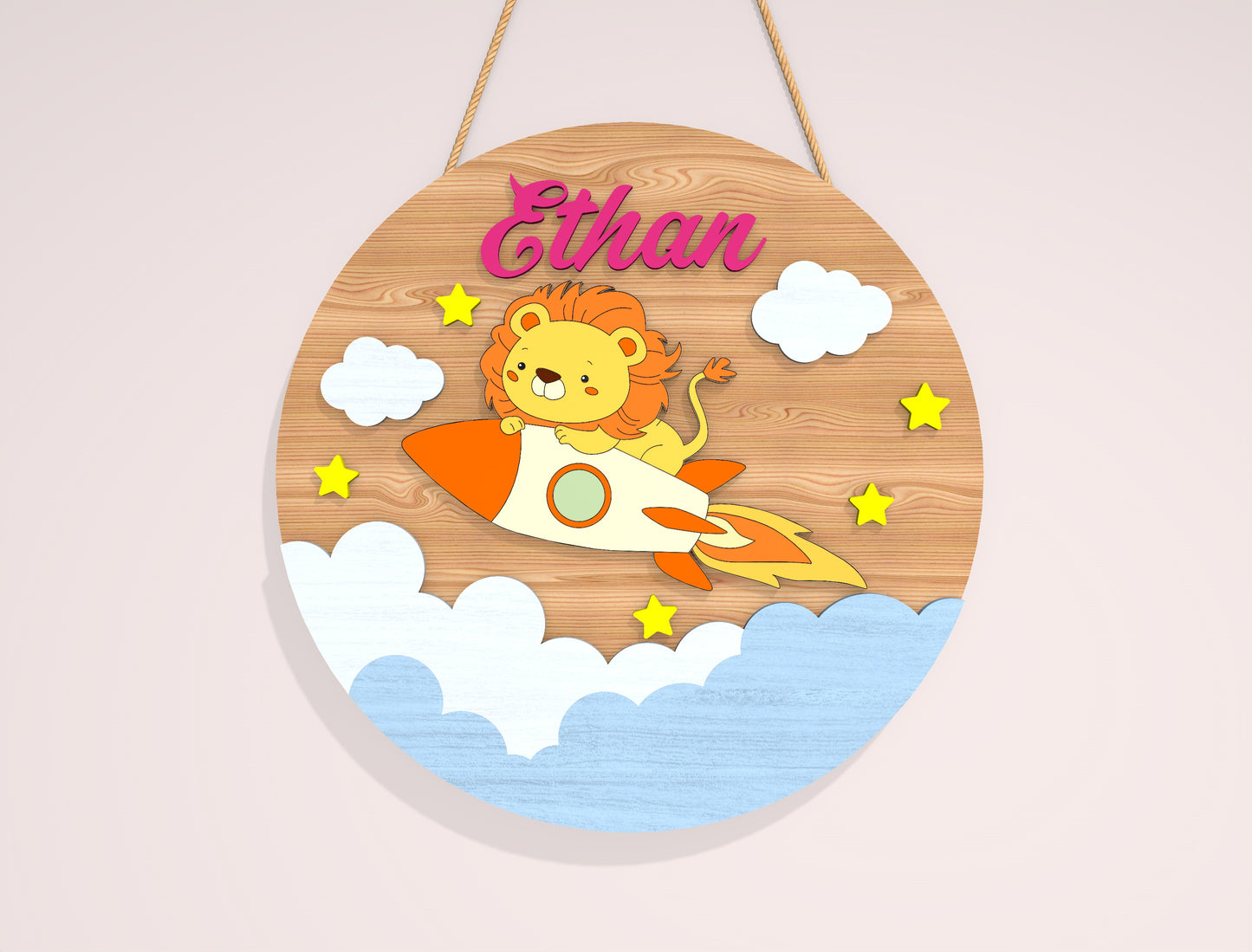 Personalized Space Animal Name Sign SVG Bundle for Glowforge and xTool