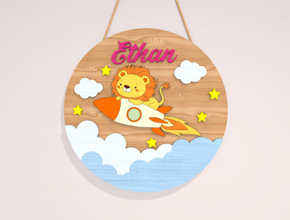 Personalized Space Animal Name Sign SVG Bundle for Glowforge and xTool