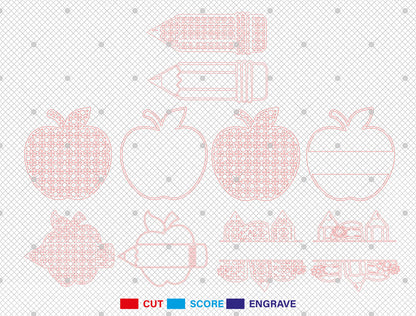 Personalized Apple Classroom Door Sign Laser Cut File for LightBurn and Glowforge