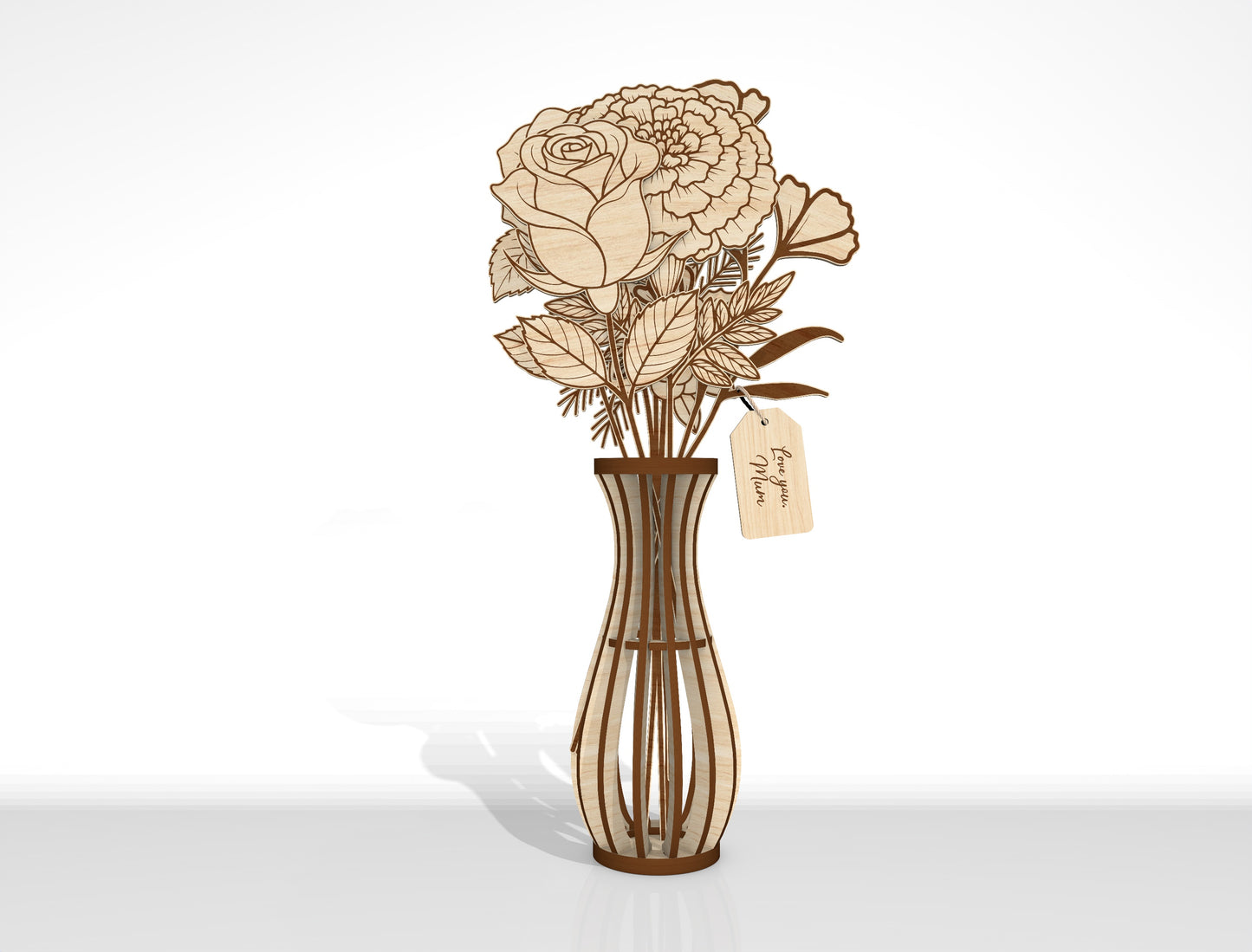 Slot-In Interchangeable Flower Vase SVG Laser Cut File for Glowforge and LightBurn