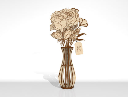 Slot-In Interchangeable Flower Vase SVG Laser Cut File for Glowforge and LightBurn