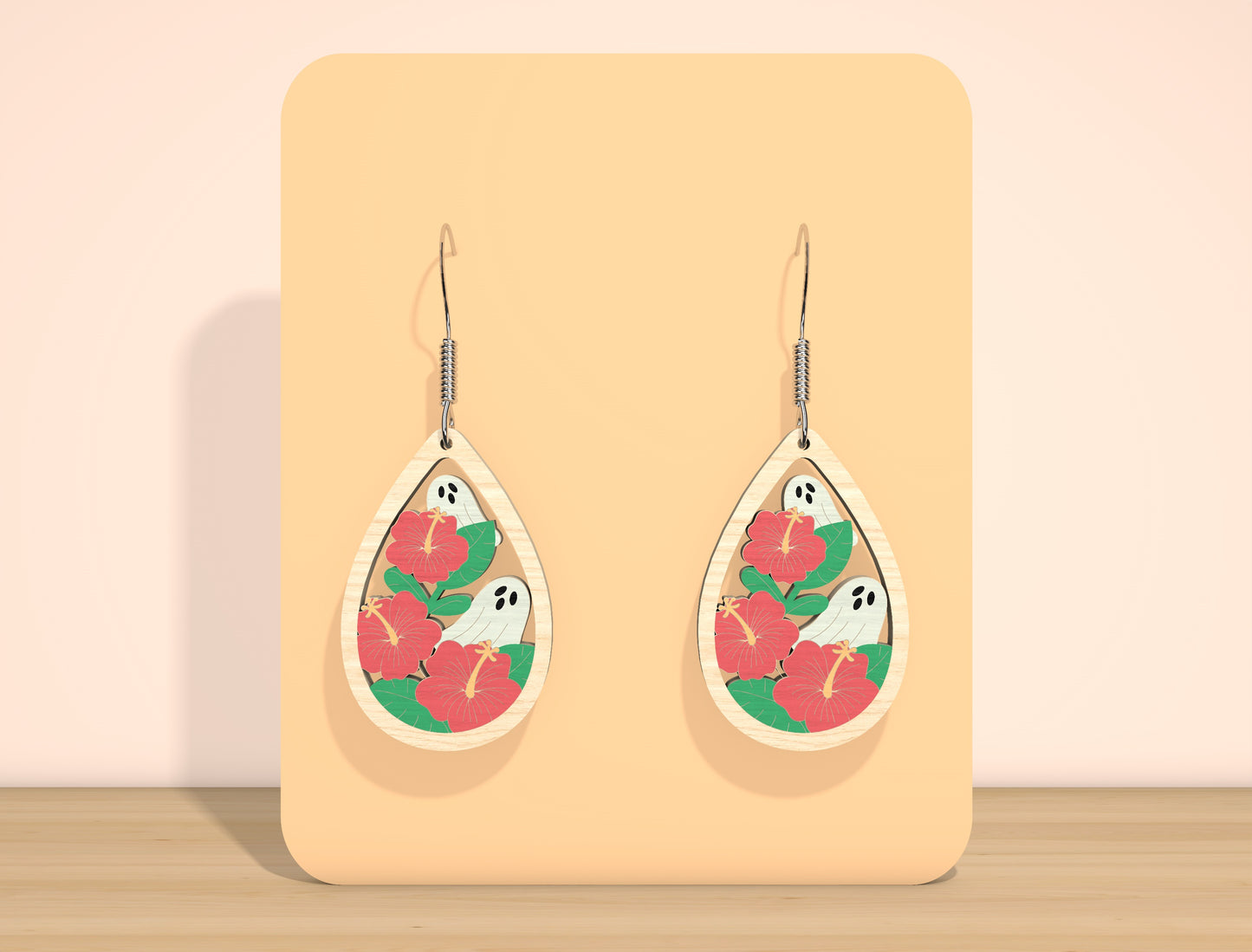 Ghost Floral Earrings SVG Bundle for Glowforge xTool LightBurn 7 Designs