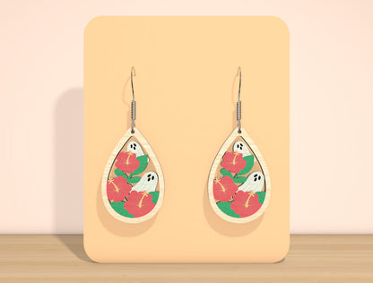 Ghost Floral Earrings SVG Bundle for Glowforge xTool LightBurn 7 Designs