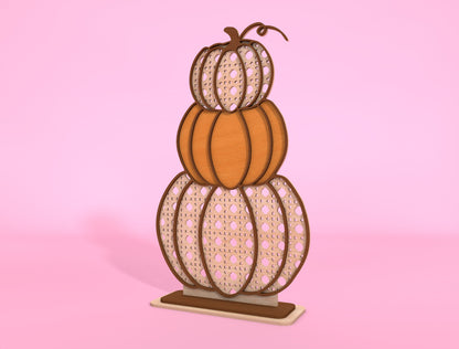 Stacked Pumpkin FALL Lattice SVG Set for Glowforge xTool LightBurn 2 Designs