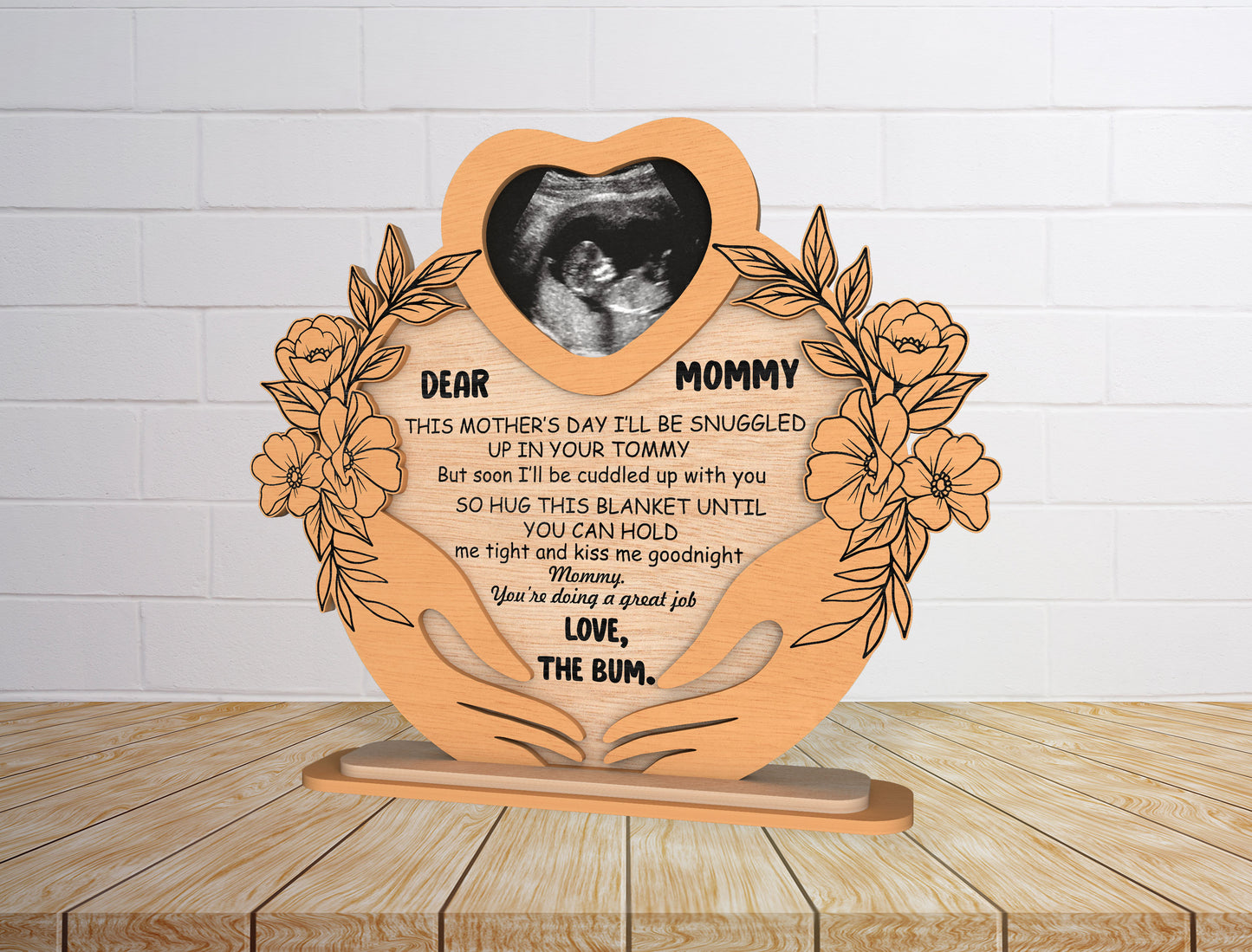 Dear Mommy Ultrasound Sign SVG Pregnancy Announcement for Glowforge