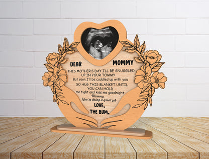 Dear Mommy Ultrasound Sign SVG Pregnancy Announcement for Glowforge