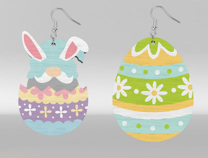 Cute Easter Bunny Egg Earrings SVG Bundle 16 Designs for LightBurn and xTool