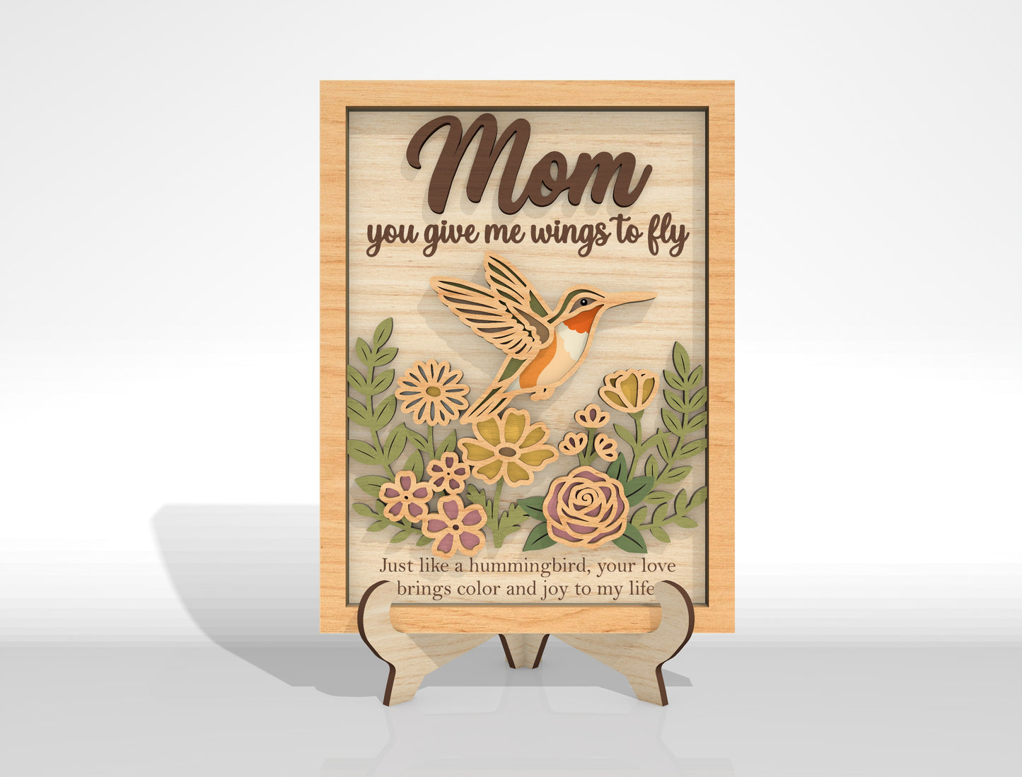 Hummingbird Floral Frame SVG Bundle for Glowforge and LightBurn
