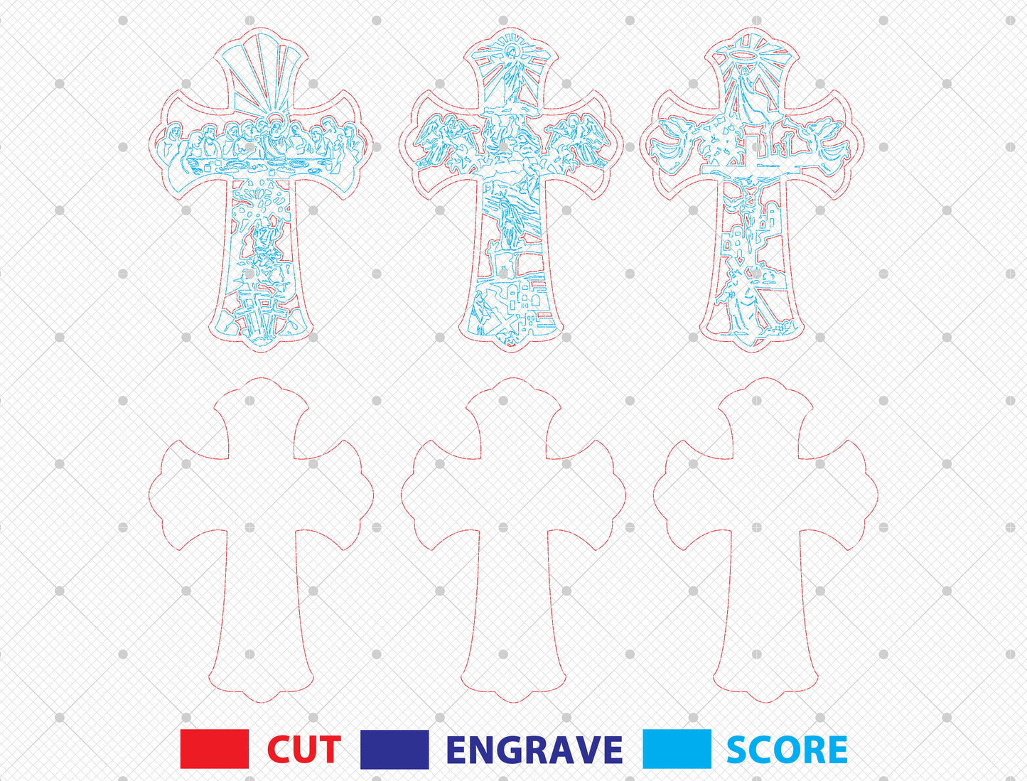 Cross Scripture SVG Bundle Christian Engraved Faith for LightBurn and xTool