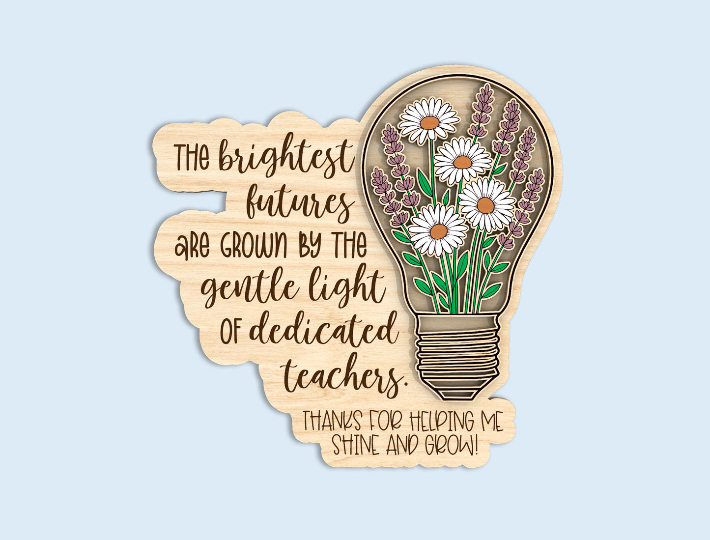 Teacher Quote Light Bulb SVG Bundle Laser Cut File for xTool and Glowforge