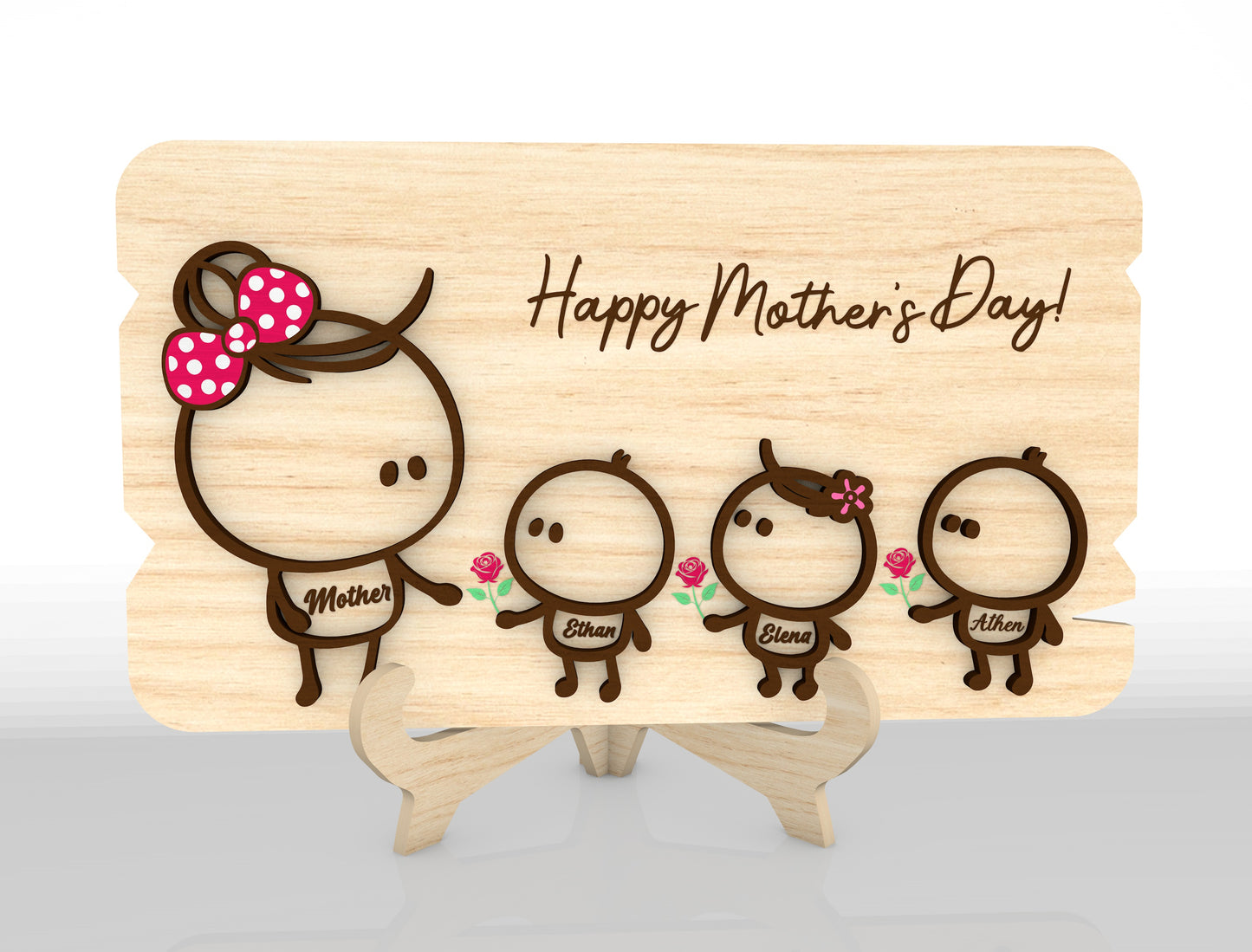 Cute Family Mom Sign SVG Bundle Cartoon for xTool and LightBurn