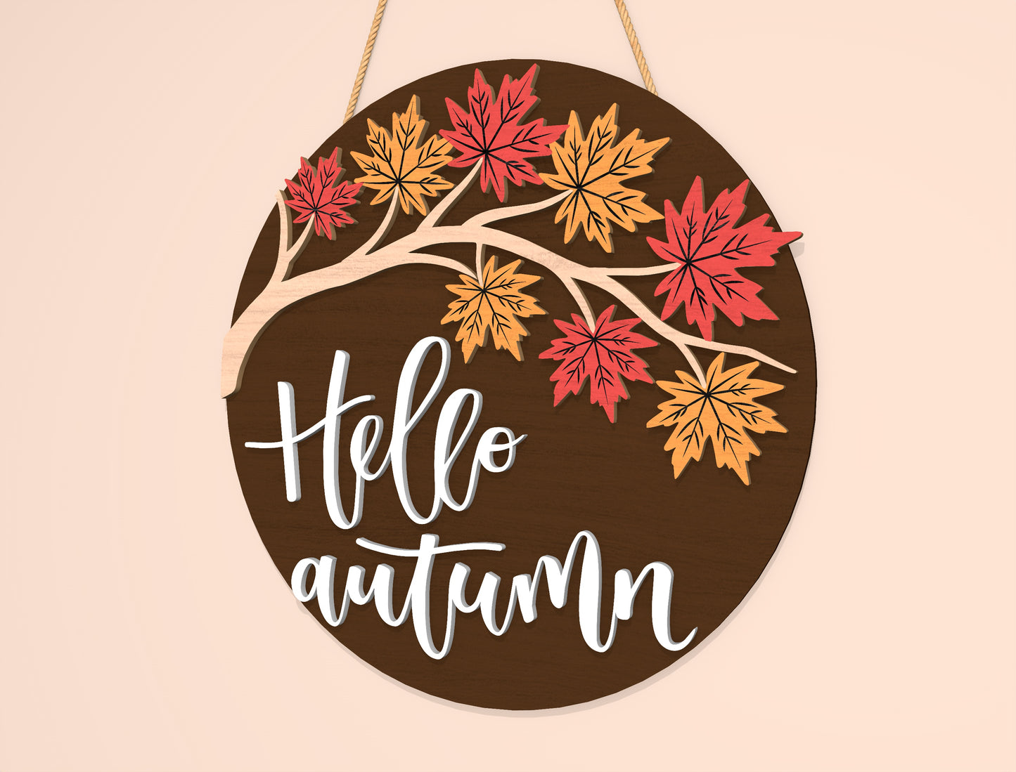 Hello Fall Pumpkin Truck Door Hanger SVG Set for Glowforge xTool LightBurn | 2 Designs