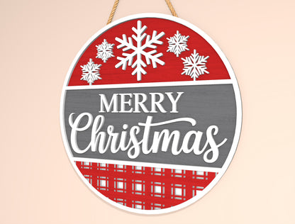 Merry Christmas Round Door Sign SVG 7