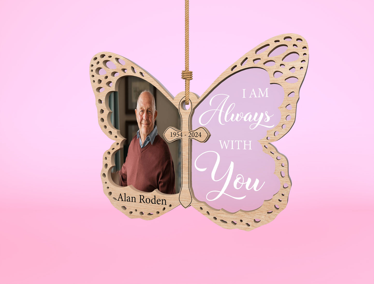 Butterfly Memorial Photo Ornament SVG Laser Cut File for Glowforge