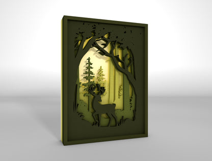 Forest Wall Hanging SVG Multilayer for Glowforge and xTool Laser Cut File